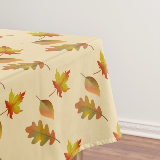 Cozy autumn maple leaves oak leaves  tablecloth (In Situ)