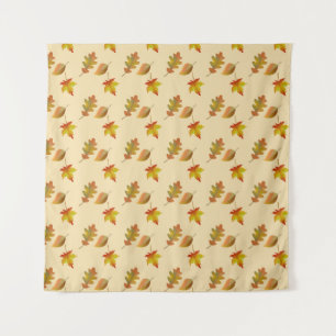 Cozy autumn maple leaves oak leaves tapestry
