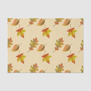 Cozy autumn maple leaves oak leaves tissue paper