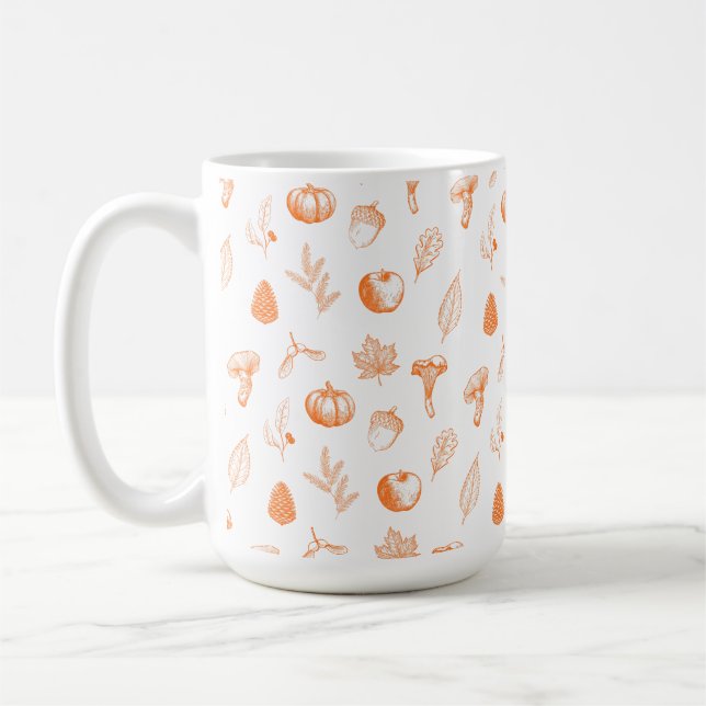 Cozy Autumn Pattern Coffee Mug (Left)