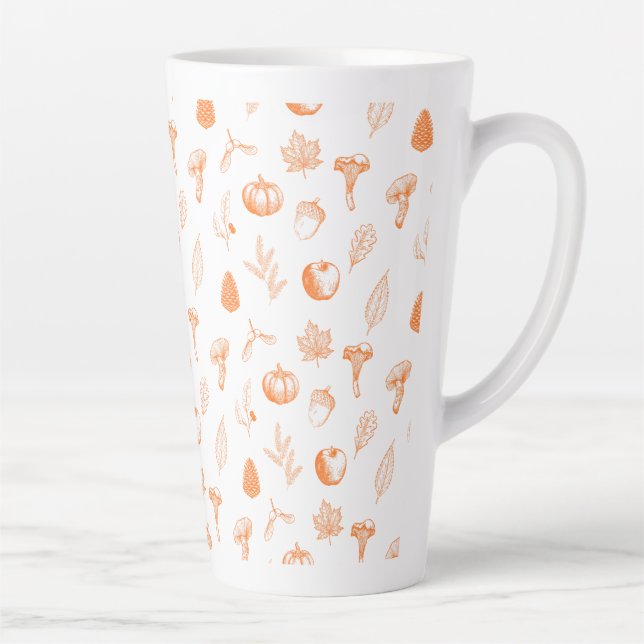 Cozy Autumn Pattern Latte Mug (Right)