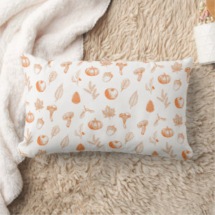 Cozy Autumn Pattern Lumbar Pillow