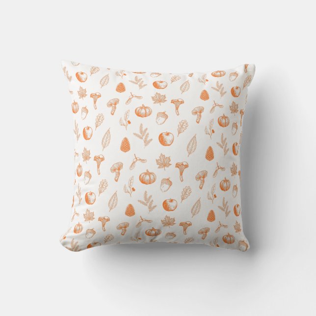 Cozy Autumn Pattern Throw Pillow (Front)