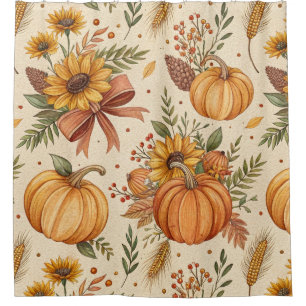 Cozy Autumn Pumpkin and Sunflower Pattern