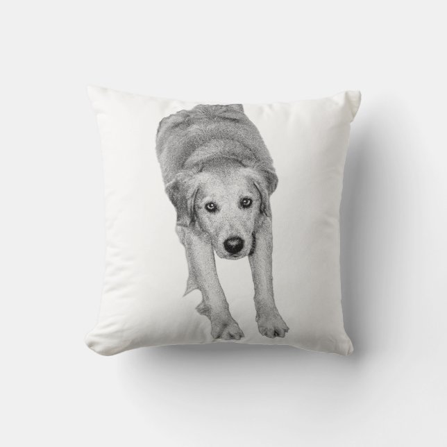 Cozy Autumn Stretch Throw Pillow (Front)