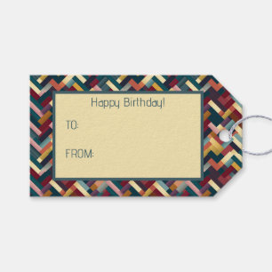 Cozy Autumn Tones Weave Pattern Gift Tags