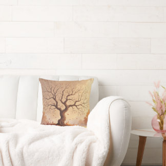 Cozy Autumn Tree Fall Leaves Pillow