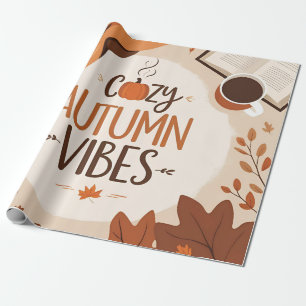 Cozy Autumn Vibes – Minimalist Flat Design Wrapping Paper
