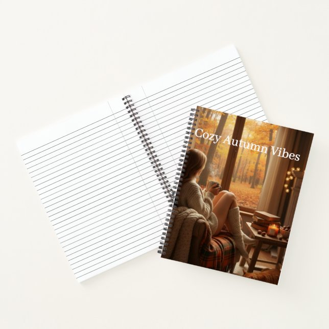 Cozy Autumn Vibes | Personalized Fall Cabin Window Notebook (Inside)