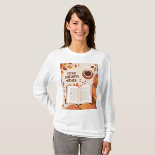 Cozy Autumn Vibes Throw Pillow – Minimalist Fall H T-Shirt