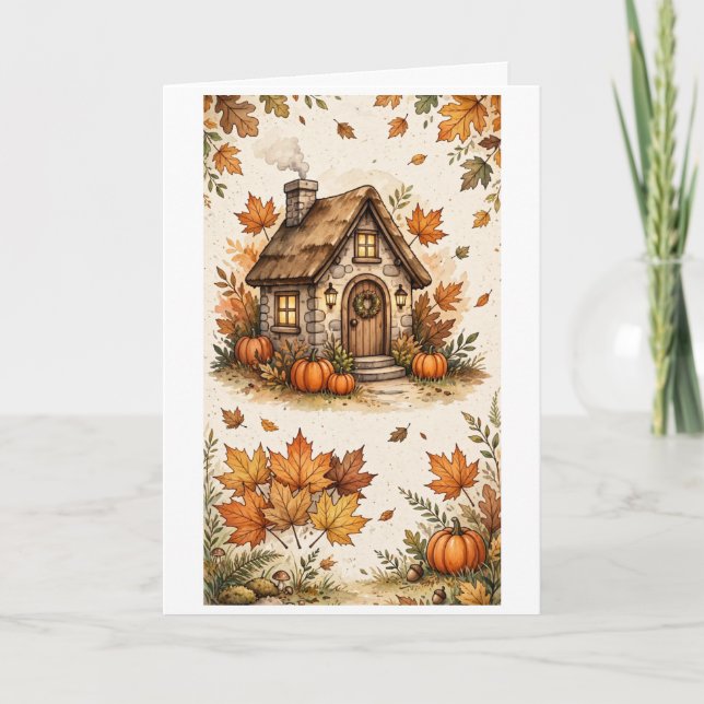 Cozy Autumnal cottage Card (Front)