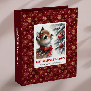 Cozy baby deer snowy forest custom memory album  binder
