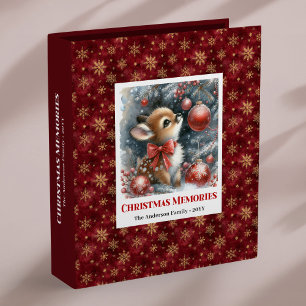 Cozy baby deer winter scene kids memory album binder
