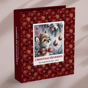 Cozy baby fawn snowy forest kids memory album binder