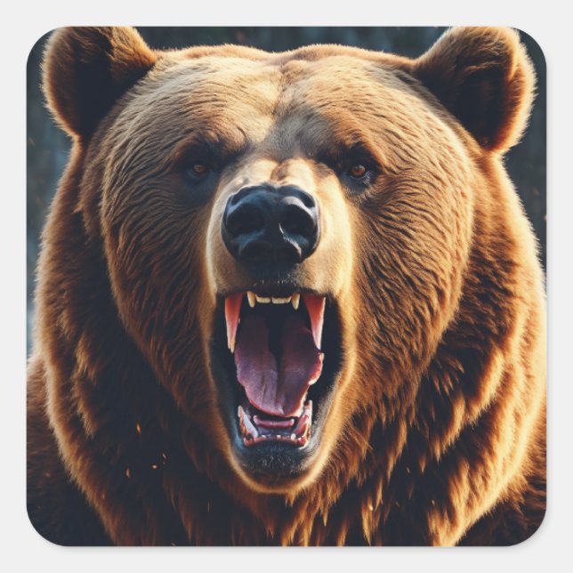 Cozy Bear Adventures Square Sticker (Front)