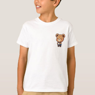 Cozy Bear Coffee Sipping Kids T-Shirt