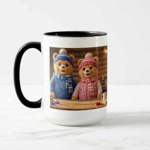 Cozy Bear Couple Mug   The Frosty Family