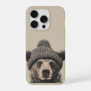 Cozy Bear in Beanie - Cute Winter Animal iPhone 15 Pro Case
