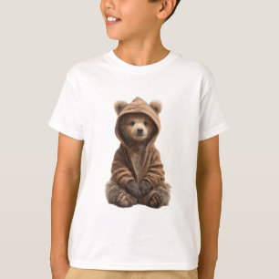 Cozy Bear in Hoodie Kids T-Shirt