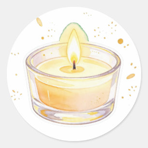 Cozy Beige Candle Sticker Minimalist Self Care