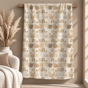 Cozy Beige Neutral Rainbow Throw Blanket Decor
