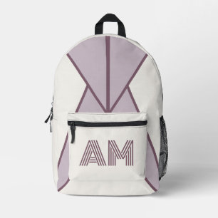 Cozy Berry Ash Lavender Geometric Custom Backpack