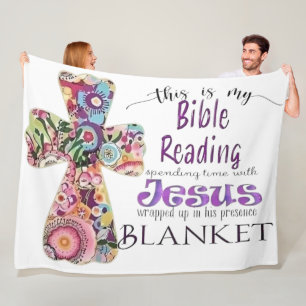 Cozy Bible Reading  Fleece Blanket