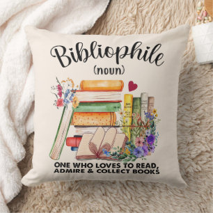 Cozy Bibliophile Definition Throw Pillow