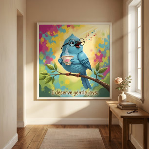 Cozy Bird Aesthetic Glossy Poster  