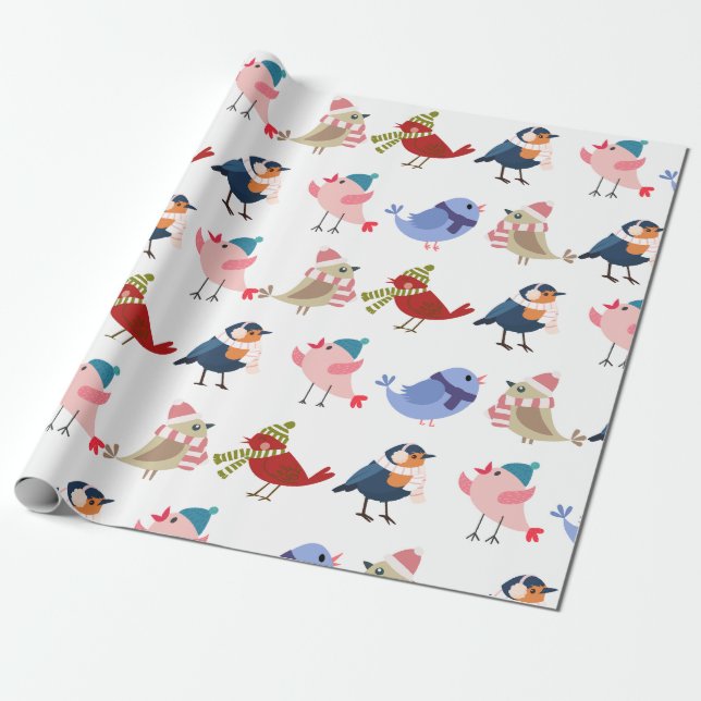 Cozy birds wrapping paper (Unrolled)