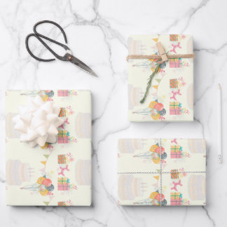 Cozy Birthday Card  Wrapping Paper Sheet