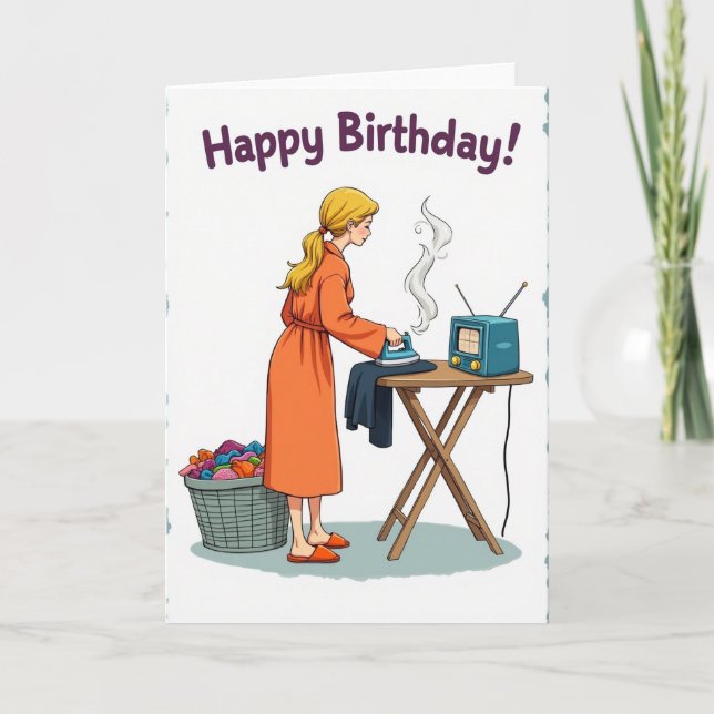 Cozy Birthday Ironing Card (Front)
