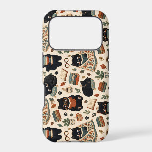 Cozy Black Cat Book Lover Pattern