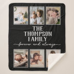 Cozy Black Personalized Custom Photo Collage Sherp Sherpa Blanket<br><div class="desc">Introducing the personalized sherpa blanket with photos! This cozy and warm blanket is perfect for snuggling up on cold days or to keep you warm during chilly nights. With your choice of any photo, this blanket is a one-of-a-kind gift that will be cherished for years to come. Not only is...</div>