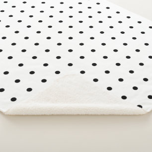 Cozy Black Polka Dot Pattern Sherpa Blanket