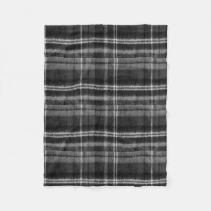 Cozy Black Tartan Fleece Blanket