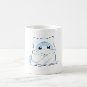Cozy Blanket Kitten Kawaii Cute Cat Design Coffee Mug