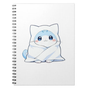 Cozy Blanket Kitten Kawaii Cute Cat Design Notebook