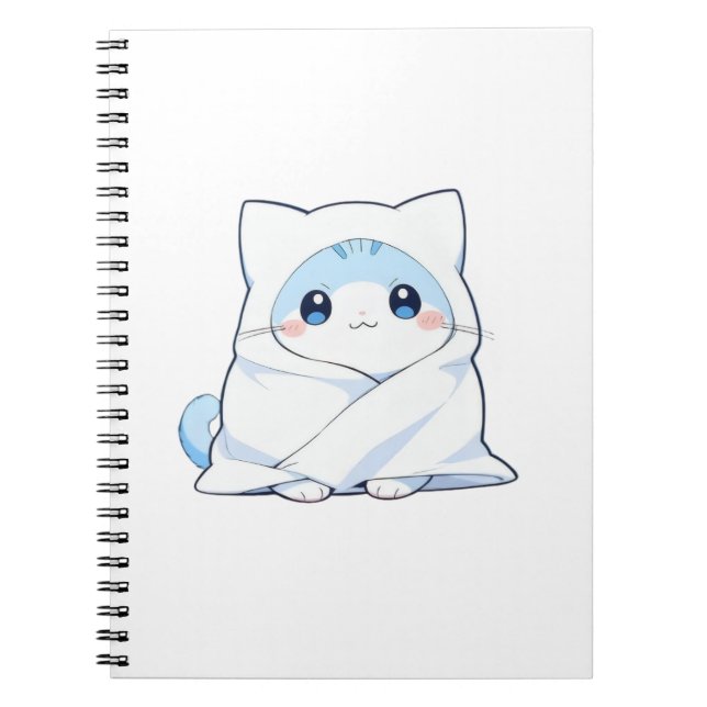 Cozy Blanket Kitten Kawaii Cute Cat Design Notebook (Front)