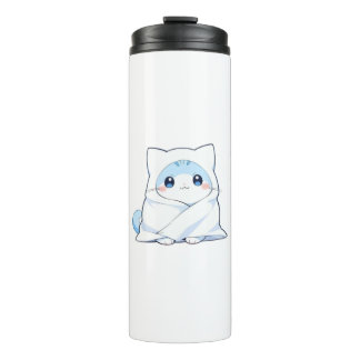 Cozy Blanket Kitten Kawaii Cute Cat Design Thermal Tumbler