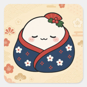 Cozy Blanket Mochi Square Sticker