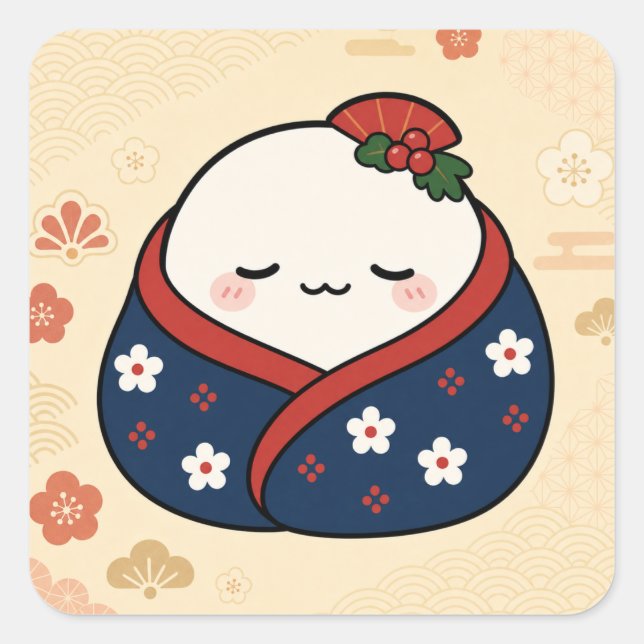 Cozy Blanket Mochi Square Sticker (Front)