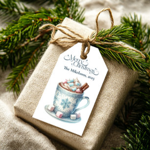 Cozy Blue Rustic Christmas Gift Tags