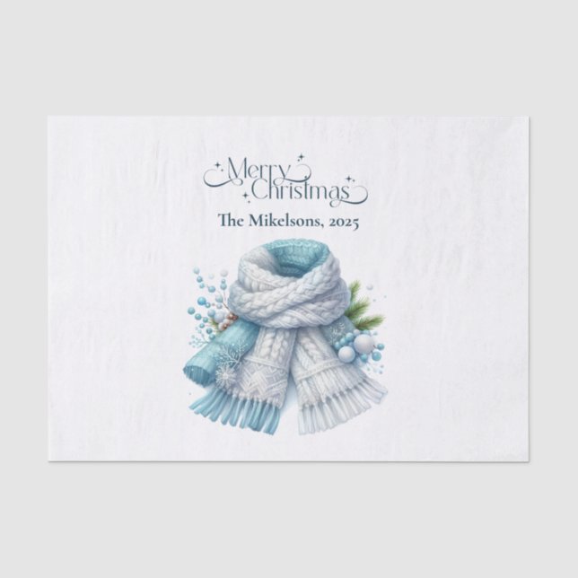 Cozy Blue Rustic Christmas  Tissue Paper (Front)