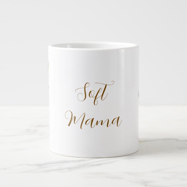 Cozy Boho Botanical Cotton Flower Personalized Sof Large Coffee Mug (Front)