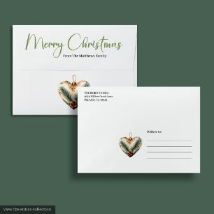 Cozy Boho Botanical Watercolor Christmas Envelope