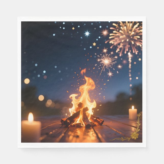 Cozy Bonfire Party Napkins 🔥 (Front)