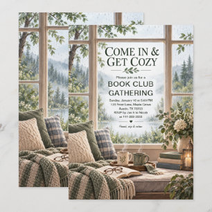 Cozy Book Club Gathering Reading Party Invitation