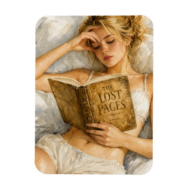 Cozy Book Lover Aesthetic Art Magnet (Vertical)