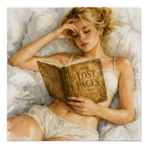 Cozy Book Lover Aesthetic Art Poster